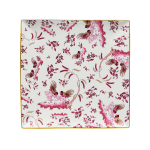 Ginori Oro Di Doccia Magenta Vide Poche Squared Plate- 12"